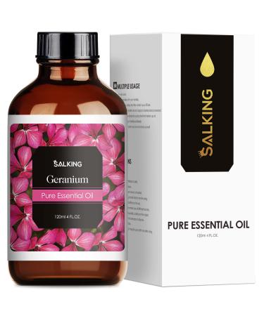 SALKING Geranium Essential Oils 120ml 100% Pure Natural Essential Oil Therapeutic Grade Aromatherapy Oil for Skin Care Fragrance Oils for Diffuser Humidifier Relax Sleep Gifts for Women