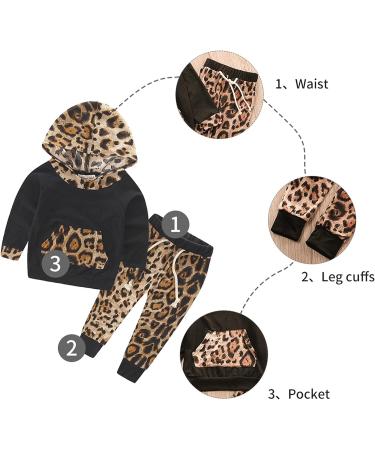 TMEOG Baby Hoodie Tracksuit Outfit Set | Long Sleeve Pullover Top + Pants | Black 3-6 Months - Buy Online on GoSupps.com