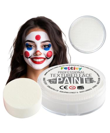 Festicy Festicy Professional theatre makeup white 40 g with mushrooms | Carnival makeup 2025 EN 71-3 & REACH | White makeup for at l