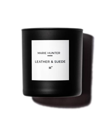Marie Hunter - Leather & Suede Signature Candle Soy Coconut Wax Blend Luxury Wax Blend Luxury Candles Aromatic Candles Hand Poured All Natural Long Lasting Highly Scented Candles