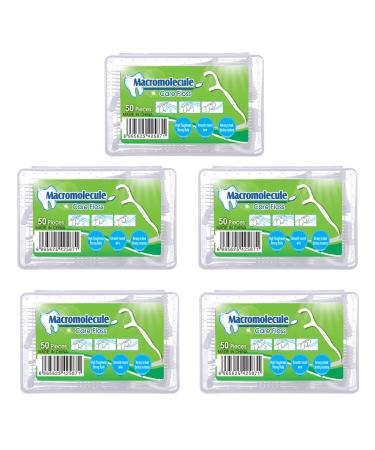 Dental floss sticks tooth cleaning and dental care High Pull Toothpicks Sticks Unflancted Disposable Flossers Suitable for family hotel and travel (a box with 50 pieces a total of 5 boxes)
