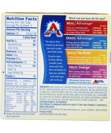 Atkins Endulge Caramel Nut Chew Bar - Indulgent Low Carb Snack - Buy Online on GoSupps.com