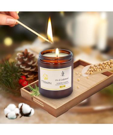 TTRWIN Fir & Cedarwood Scented Candle 200g | Long Lasting Wooden Fragrance | Natural Soy Wax | Aromatherapy Gift for Christmas & Mother's Day - Buy Online on GoSupps.com