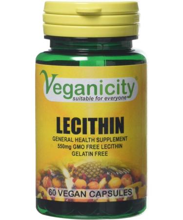Veganicity Lecithin 550mg Mood and Memory Supplement - 2 x Packs of 60 Capsules (120 Capsules) - Buy Online on GoSupps.com