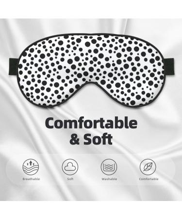Reusable Sleep Mask Eye Cover - Soft Blackout Eye Masks for Better Sleep Travel & Gifts | Black & White Dot Pattern - Buy Online on GoSupps.com