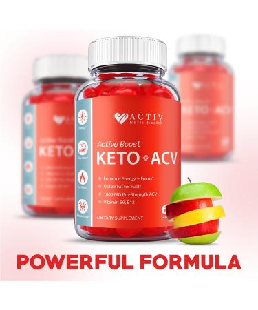 Activ Keto ACV Gummies - 1000mg Vegan Formula with Apple Cider Vinegar & Vitamin B (60 Gummies) - Buy Online on GoSupps.com