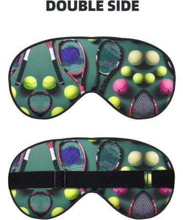 Funny Tennis Racquets & Balls Sleep Mask - Double-Sided Unisex Eye Mask for Sound Sleep & Skin Care - Buy Online on GoSupps.com