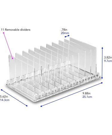 byAlegory Acrylic Makeup Eyeshadow Palette Organizer with Removable Dividers - 10 Space Vanity Desk Storage - Clear | Fits All Palette Sizes - Pack of 1 - Buy Online on GoSupps.com
