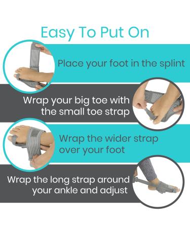 Vive Full Foot Bunion Splint - Toe Separator for Hallux Valgus - Hammer Toe Straightener - Orthopedic Soft Brace for Pain Relief - Men and Women (Gray) - Buy Online on GoSupps.com