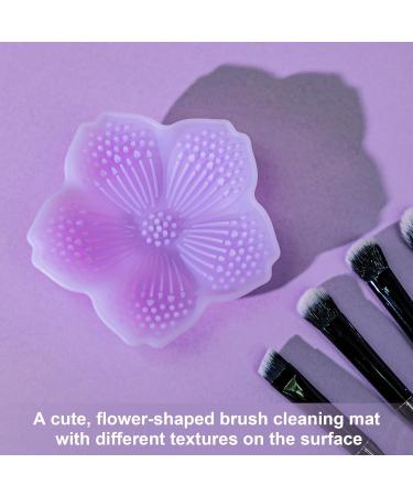 2 Pack Silicone Make-Up Brush Cleaning Mat - Portable Cosmetic Brush Cleaner for Fast and Easy Cleaning - Violet - Buy Online on GoSupps.com