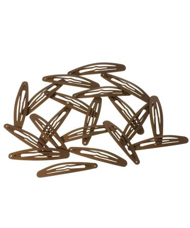 HAARallerliebst Oval Hair Clips - 20 Brown Clips (6 cm) with White Storage Box | Perfect for International Shipping - Buy Online on GoSupps.com