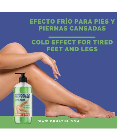 QKnatur - Cold Effect Gel Feet and Legs Tired Swollen or Varicose Veins - 500ml - Feeling Relief and Well-being - Refreshing anti-inflammatory and relaxing. circulation stimulators - Buy Online on GoSupps.com