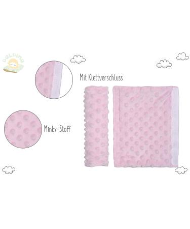 Balbina 2-Piece Belt Cushion | Minky Fabric Shoulder Pad for Adults & Kids | Universal Protector for Car Seats Strollers & Backpacks - Light Pink - Buy Online on GoSupps.com