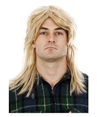 ALLAURA - Garth Wig Mens Mullet Wigs Dark Blonde 80s Costumes - Mens Mullet Wig Merica Blonde Brown Joe Dirt Costume Dark Blonde Wig