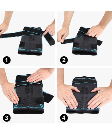 Milaiun Kniebandage 2 Set - Non-Slip Unisex Knee Support for Outdoor Sports & Strength Exercises | Best Knee Orthosis for Men & Women - Buy Online on GoSupps.com