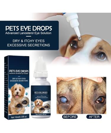 Eye Drops for Dogs & Cats - 10ml Comfort Relief for Dry Eyes & Eye Itching (2/4 Pack) - Progressive Lanosterol Formula - Buy Online on GoSupps.com