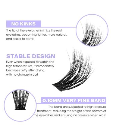 Premium 3D Individual Eyelashes 60p/80p - DIY Cluster Eyelash Extensions D Curl Fluffy Styles (12-16mm) - Perfect for Home Use - Buy Online on GoSupps.com