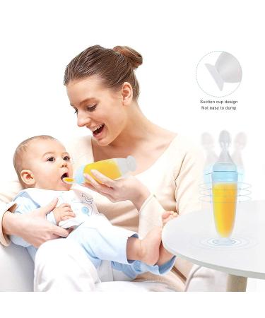 Termichy Baby Spoon Fruit Sucker Bottle Squeeze Feeder | Silicone Baby Food Feeder Cutlery Set - 2 Pieces (30ml & 90ml) in Blue & Green - International Shipping Available - Buy Online on GoSupps.com