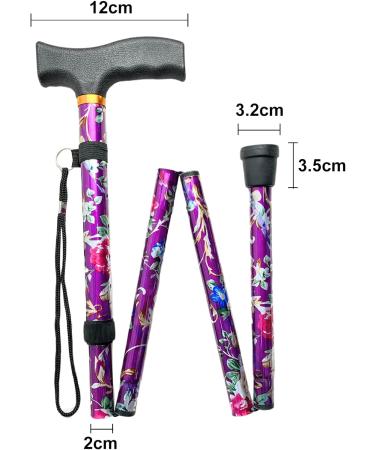 BeGrit Folding Walking Stick for Women - Adjustable & Lightweight Mobility Aid in Purple - Buy Online on GoSupps.com