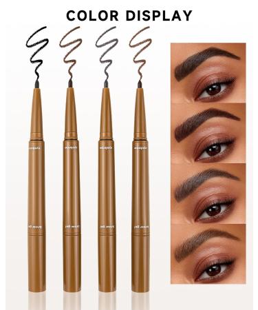 2-in-1 Eyebrow Pen & Brow Freeze Gel - Waterproof Long-Lasting Definer & Setter - Light Brown - Smudge-Proof Crayon Pomade & Clear Wax Pencil for Natural Look - Buy Online on GoSupps.com