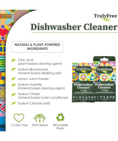 Truly Free Auto Dishwasher Cleaner - Natural Concentrated Formula for Sparkling Clean Dishes | Eco-Friendly Dish Soap & Hard Water Stain Remover  - Buy Online on GoSupps.com
