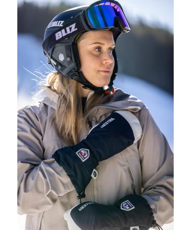 Hestra Heli Leather Ski Gloves - Classic Black Snow Mittens for Skiing Snowboarding & Mountaineering - Size 10 - Buy Online on GoSupps.com