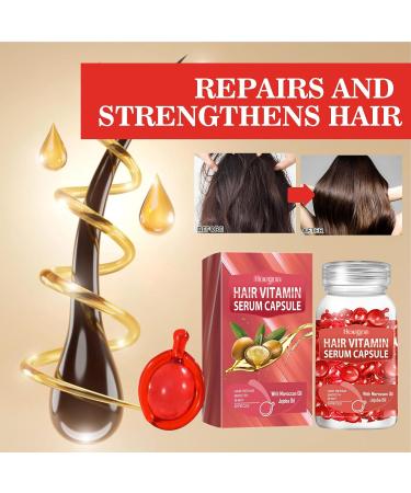 Hpbaggy Hair Treatment Serum vitamin serum Capsule enriched with Moroccan argan and avocado oil rich in vitamins A C E and Pro B5 no rinsing required for all hair types - Buy Online on GoSupps.com