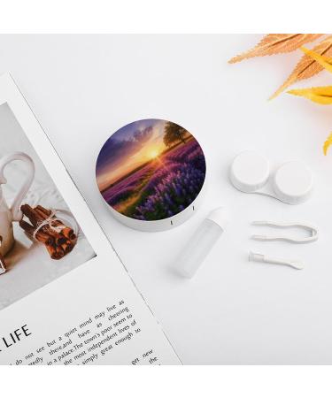 Buy Lavender Meadow Sunset Print Contact Lens Case | Best Travel & Care Box for Contact Lenses - International Shipping Available - Buy Online on GoSupps.com