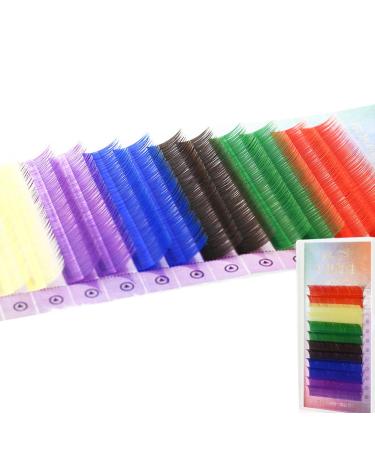 Scala Eyelash Extensions Individual Mink Eyelash C Curl Thickness 0.15mm Length 6 Colors Mink False Lashes Assort Mixed In One Tray (12mm)