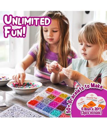 Goody King 4mm Glass Seed Beads Jewelry Making Kit - 5000pcs+ Bracelet Craft Set with Alphabet Letters - DIY Arts and Crafts for Women, Kids 6-9 - Birthday Easter Gift - Buy Online on GoSupps.com