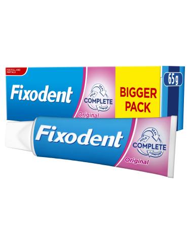 Fixodent Complete Denture Adhesive Cream 65g 10X Stronger Hold vs. No Adhesive Improved Comfort & Foodseal Original Mint 65 g (Pack of 1) - Buy Online on GoSupps.com
