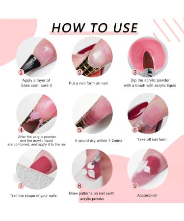 28g/box Acrylic Nail Powder Set for Nail Extension - Professional White Clear Black Nude Colors - HJ-NAP017 (No.5) - Buy Online on GoSupps.com