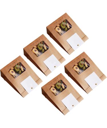 Set Of 50 Convenient Paper Bags For Bread Clear Window Cookie Packaging Bag Practical Food Package Bag For Parties Yellow - Buy Online on GoSupps.com