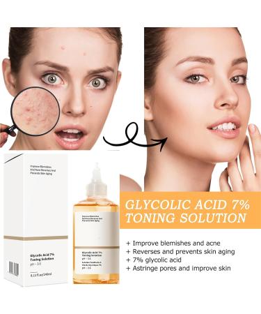 Mikabila 240ml Glycolic Acid 7% Toning Resurfacing Solution Glycolic Acid Toner Moisturize & Strengthen Skin Glycolic Sour 7% Toner Hydrating Toner Rejuvenate Moisturize & Strengthen Your Skin - Buy Online on GoSupps.com