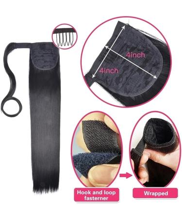 Ponytail Extension Long Straight Ponytail Extension 22 inch Wrap Around Ponytail Natural Synthetic Hair Extensions Clip in Straight Ponytail Hairpiece for Women Ponytail Hairpiece for Women (Color : 22inches Straight 4A - Buy Online on GoSupps.com