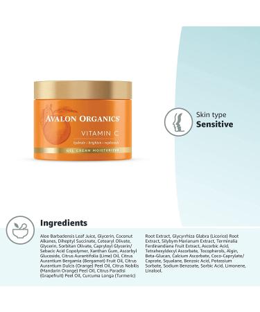 Avalon Organics Vitamin C Gel Cream Moisturizer 1.7 oz - Brightening & Hydrating - Buy Online on GoSupps.com