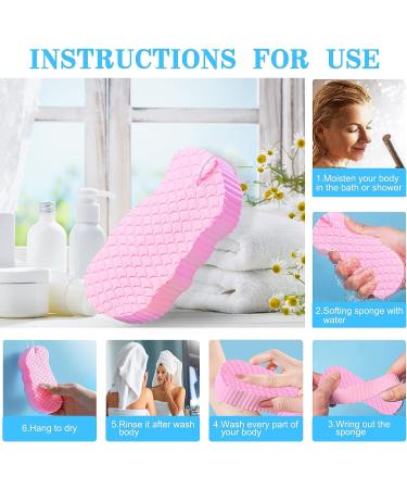 2022 Super Soft Exfoliating Bath Sponge 4PCS Set - Gentle Spa Scrub for Dead Skin Removal | Reusable 3D Body Sponge for Adults, Children, and Pregnant Women - Buy Online on GoSupps.com