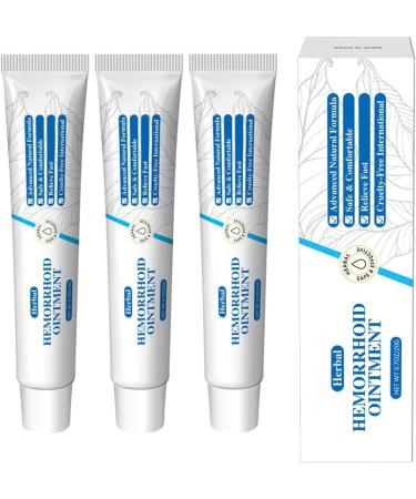 Natural Herbal Hemorrhoids Ointment Organic Herbal Hemorrhoid Cream Hemorrhoid Ointment Soothes Swelling for All Skin Type (3pcs)