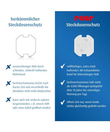 Reer Socket Protector - Child-Safe Original White 20 Pieces - International Shipping Available - Buy Online on GoSupps.com