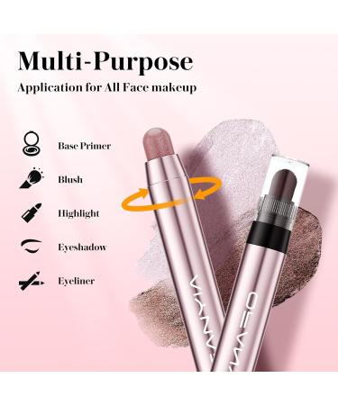 Eyeshadow Stick Set - Metallic Shimmer Cream Pencil & Brush for Waterproof Sparkling Eye Makeup | 6 Colors - Perfect for Girls & Women - Buy Online on GoSupps.com