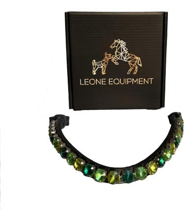Leone Equipment Forehead Strap for Horses - Glitter Bridle Headband for Warmbloods Thoroughbreds & Ponies - Dark Brown Leather - International Shipping Available - Buy Online on GoSupps.com