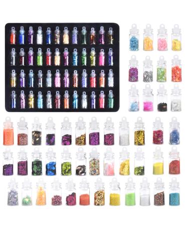 CHStarina 48 boxes nail glitter holographic nail powder nail sparkle sequins 3D star heart sequins nail pearls nail decoration for face nails hair body or epoxy resin - Buy Online on GoSupps.com