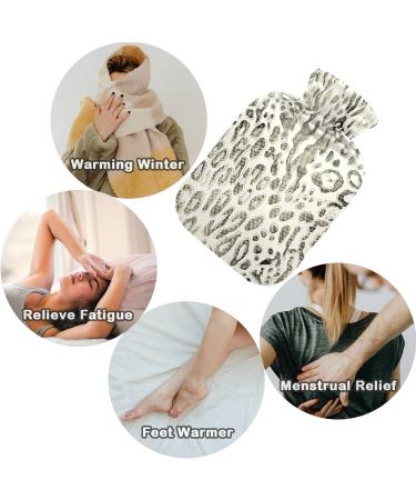 NAANLE 2L Transparent Hot Water Bottle - Watercolor Leopard Pattern for Pain Relief & Warmth | Ideal for Bed & Hand/Foot Therapy - Buy Online on GoSupps.com