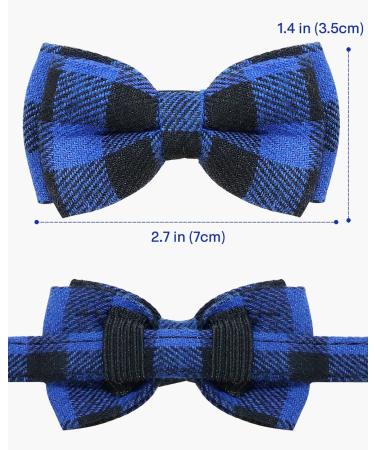 Personalized Breakaway Cat Collar with Bow Tie & Bell - Blue | Stainless Steel ID Tag Engraved | Name & Phone Number | 1 Pack - Buy Online on GoSupps.com