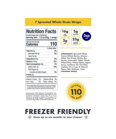 Angelic Bakehouse 7-Grain Sprouted Whole Grain Tortillas - Vegan, Kosher, Non-GMO (Pack of 3, 18 Wraps) - Buy Online on GoSupps.com