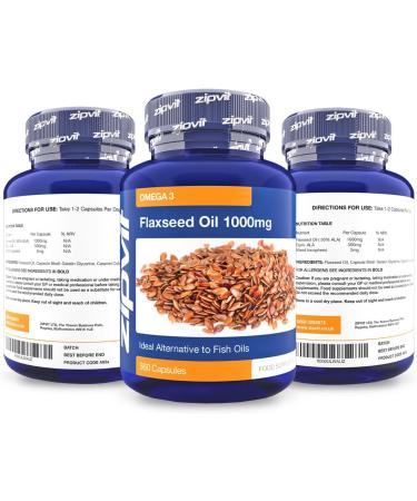 Flaxseed Oil Capsules 1000mg - 360 Softgels | 12-Month Supply - Buy Online on GoSupps.com