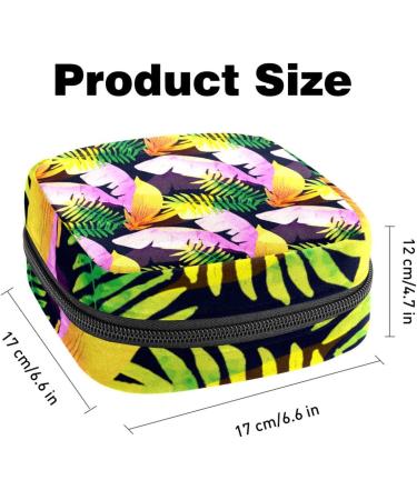 Colorful Tropical Leaf Storage Bags for Women's Bandages & Menstrual Pads - Portable Organizer for School & Office - Buy Online on GoSupps.com