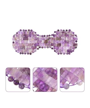 FRCOLOR Jade Eye Mask - Cooling Gel Eye Cover & Blackout Blindfold for Sleep | Reusable Silk Eye Mask for Bedtime & Office - Amethyst Purple 19.2x7.5cm - Buy Online on GoSupps.com