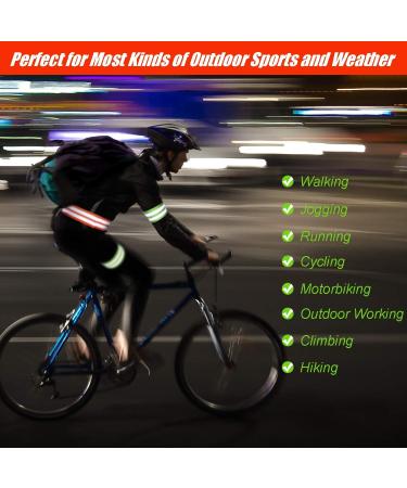 16-Piece High Visibility Reflective Bands for Wrist, Arm, Ankle & Leg - Safety Gear for Night Walking, Cycling & Running - Green & Orange - Buy Online on GoSupps.com
