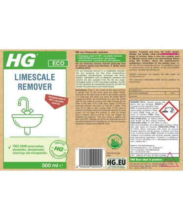 HG ECO Limescale Remover All Purpose Cleaner - 500ml | Kitchen & Bathroom Cleaner Spray | Eco-Conscious & Recyclable HG Cleaning Product - Buy Online on GoSupps.com